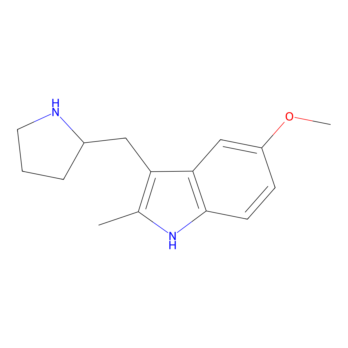 5-methoxy-2-methyl-3-(pyrrolidin-2-ylmethyl)-1H-indole molecular structure, CAS 1706432-08-7