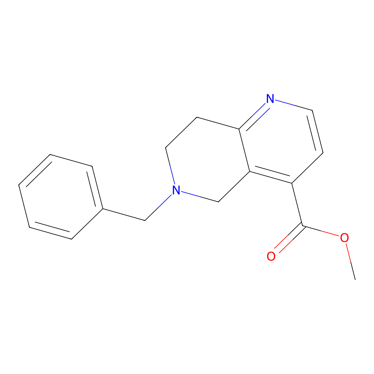 Methyl 6-benzyl-5,6,7,8-tetrahydro-1,6-naphthyridine-4-carboxylate molecular structure, CAS 1706432-15-6
