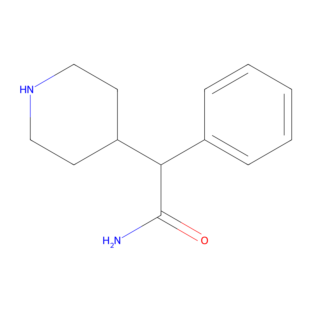 2-Phenyl-2-(piperidin-4-yl)acetamide molecular structure, CAS 1706432-40-7