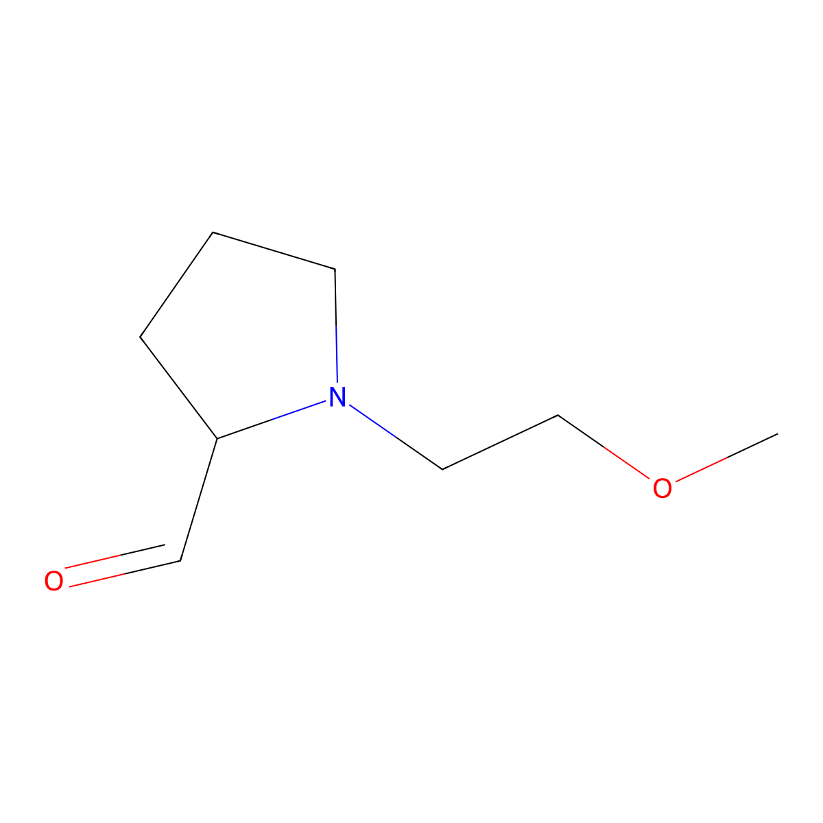 1-(2-Methoxyethyl)pyrrolidine-2-carbaldehyde molecular structure, CAS 1706432-74-7
