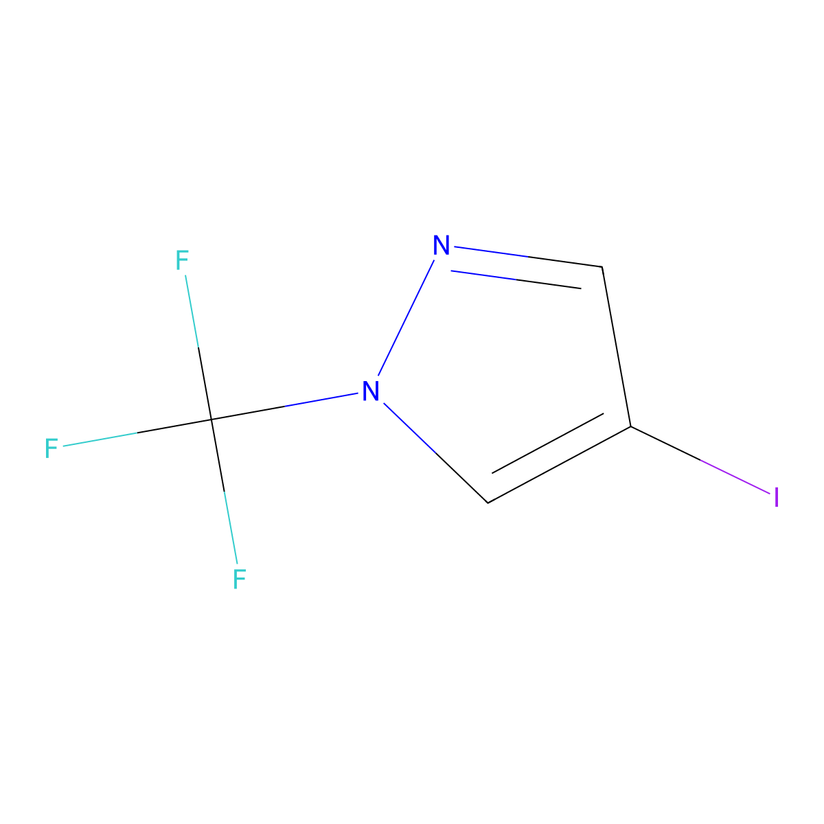 4-iodo-1-(trifluoromethyl)-1H-pyrazole molecular structure, CAS 1706433-09-1