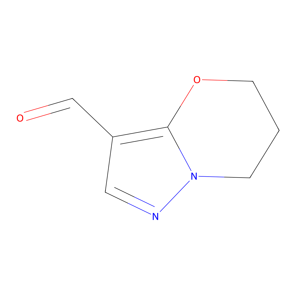 5H,6H,7H-pyrazolo[3,2-b][1,3]oxazine-3-carbaldehyde molecular structure, CAS 1706433-45-5