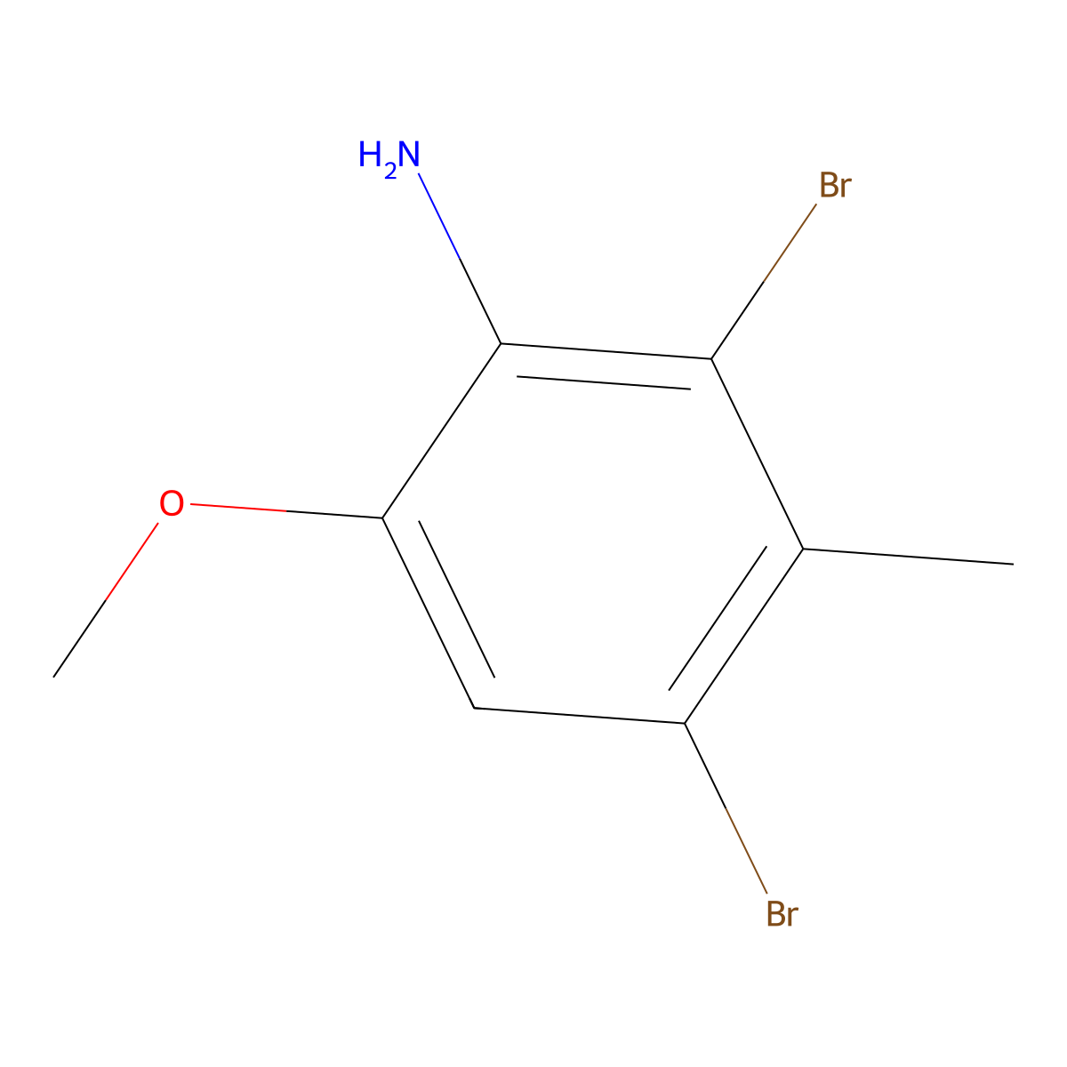 2,4-Dibromo-6-methoxy-3-methylaniline molecular structure, CAS 1706433-51-3