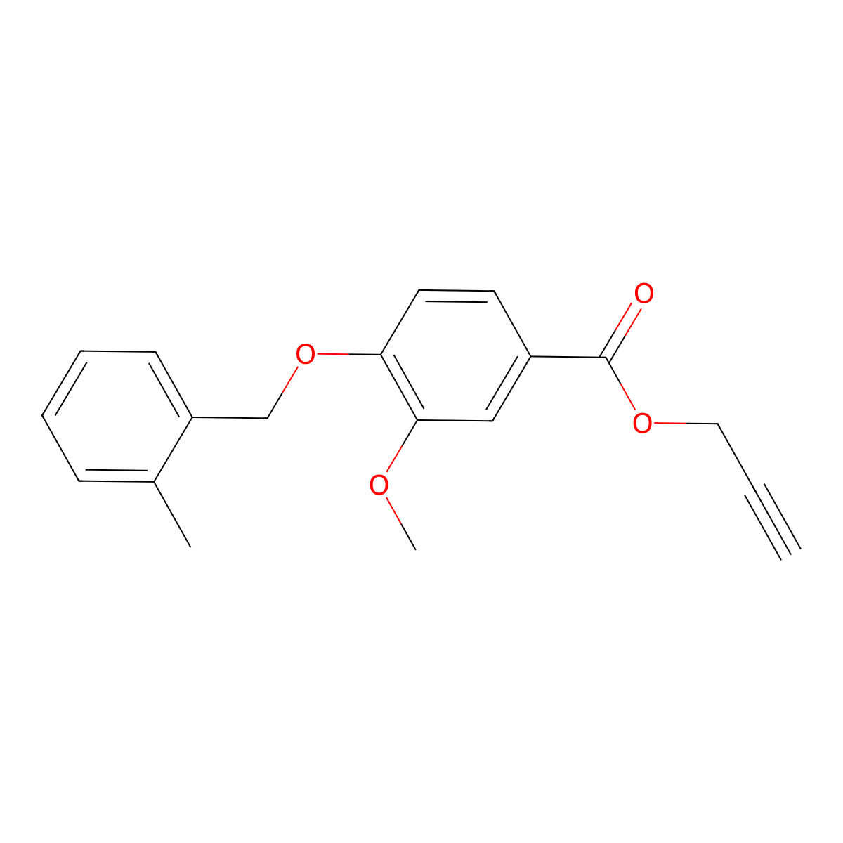 2-Propyn-1-yl 3-methoxy-4-[(2-methylphenyl)methoxy]benzoate molecular structure, CAS 1706433-62-6