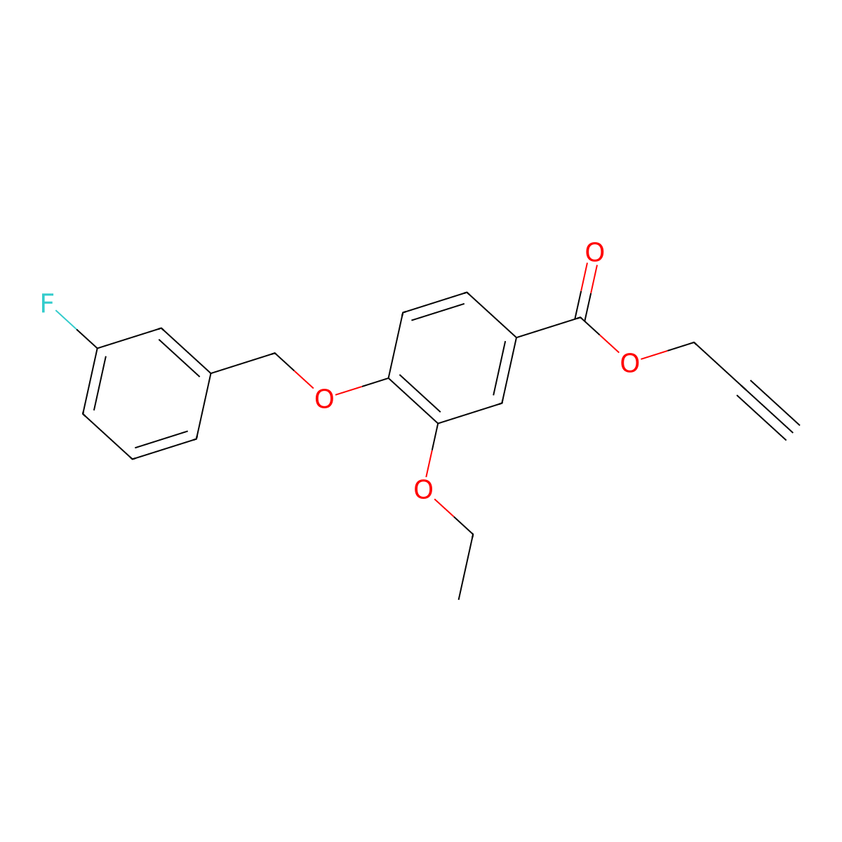 2-Propyn-1-yl 3-ethoxy-4-[(3-fluorophenyl)methoxy]benzoate molecular structure, CAS 1706433-72-8