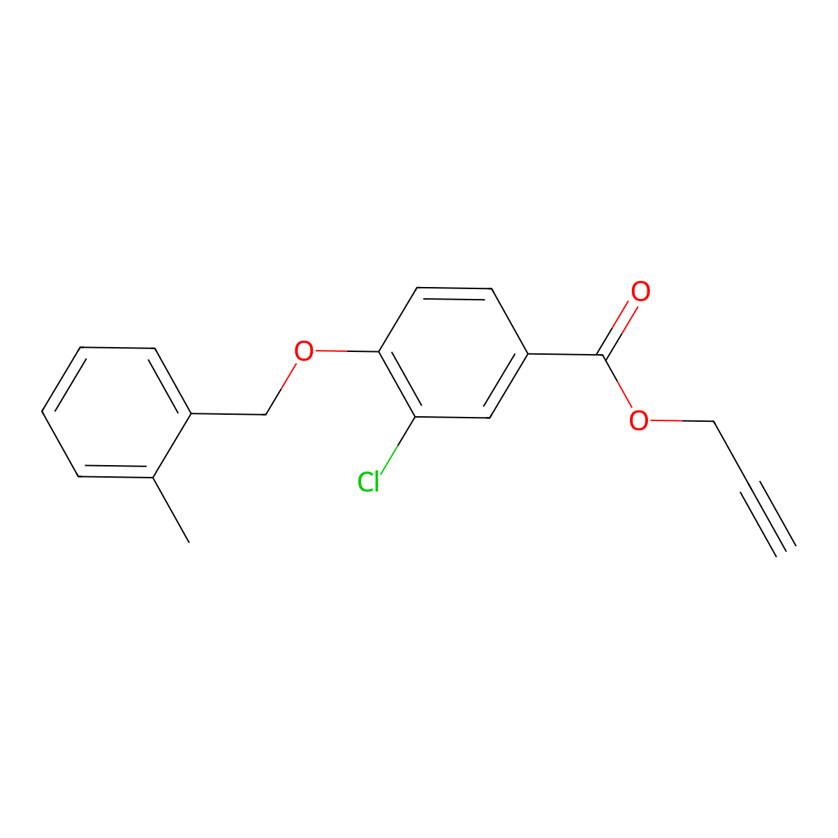 2-Propyn-1-yl 3-chloro-4-[(2-methylphenyl)methoxy]benzoate molecular structure, CAS 1706433-77-3