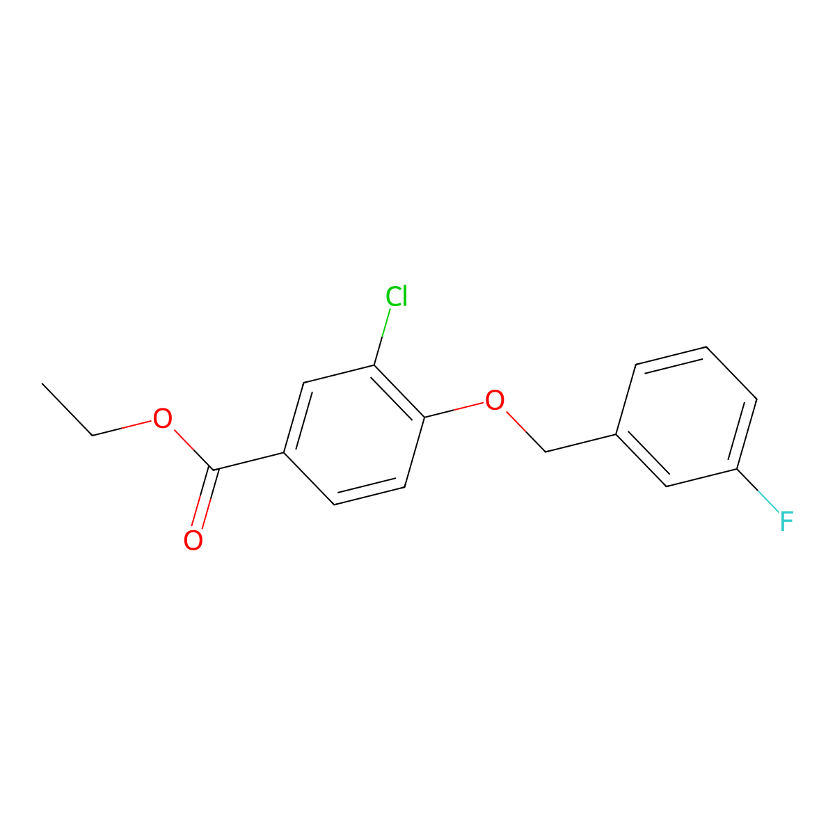 Ethyl 3-chloro-4-((3-fluorobenzyl)oxy)benzoate molecular structure, CAS 1706433-78-4