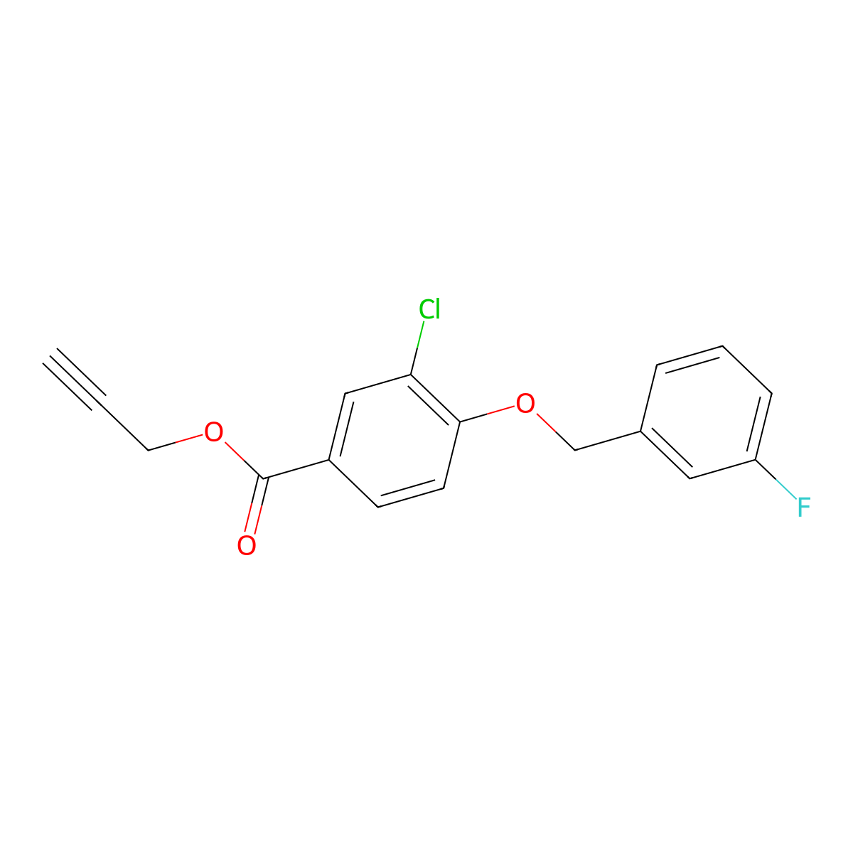 2-Propyn-1-yl 3-chloro-4-[(3-fluorophenyl)methoxy]benzoate molecular structure, CAS 1706433-79-5