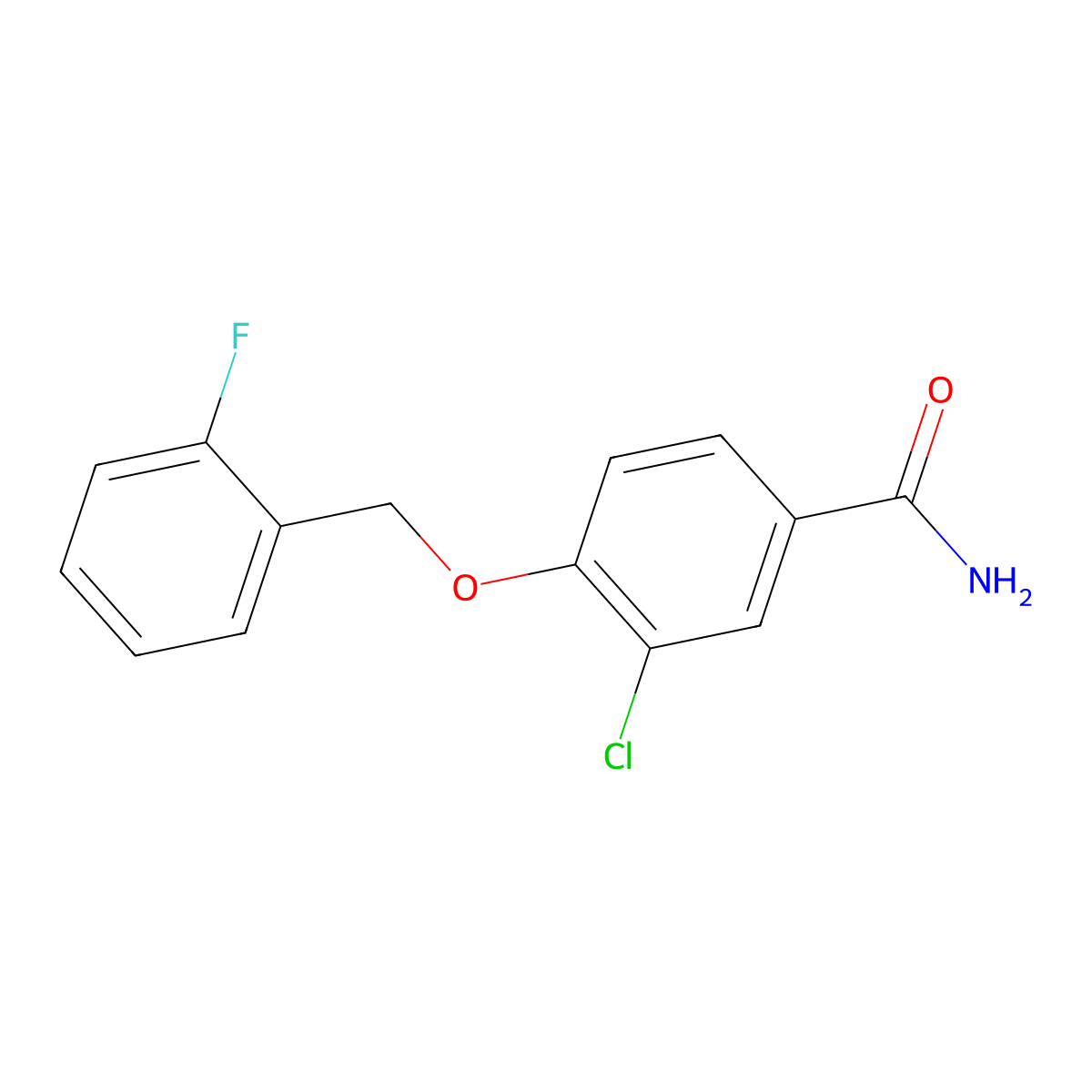 3-Chloro-4-[(2-fluorobenzyl)oxy]benzamide molecular structure, CAS 1706433-90-0