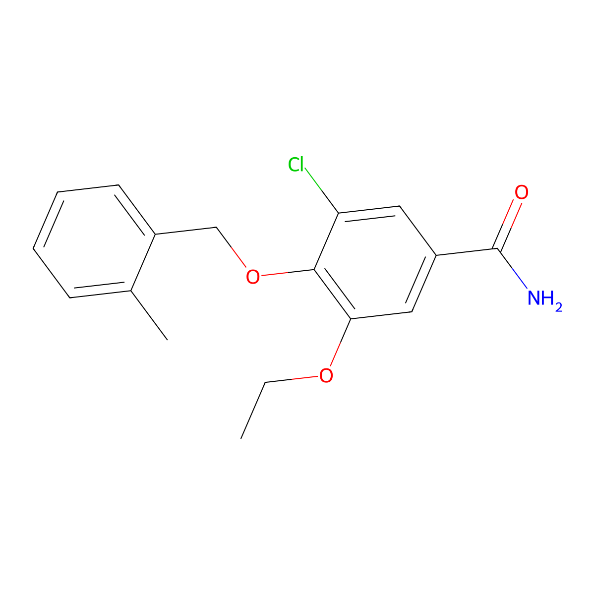 3-Chloro-5-ethoxy-4-[(2-methylbenzyl)oxy]benzamide molecular structure, CAS 1706434-02-7