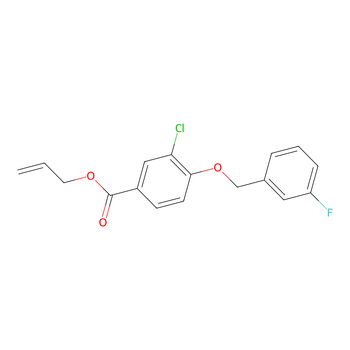 Allyl 3-chloro-4-[(3-fluorobenzyl)oxy]benzoate molecular structure, CAS 1706434-68-5