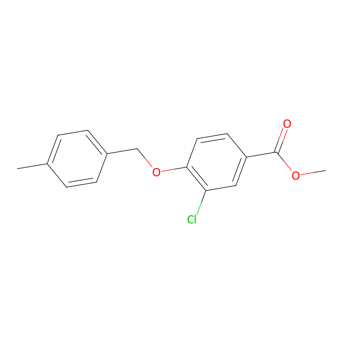 Methyl 3-chloro-4-((4-methylbenzyl)oxy)benzoate molecular structure, CAS 1706434-69-6