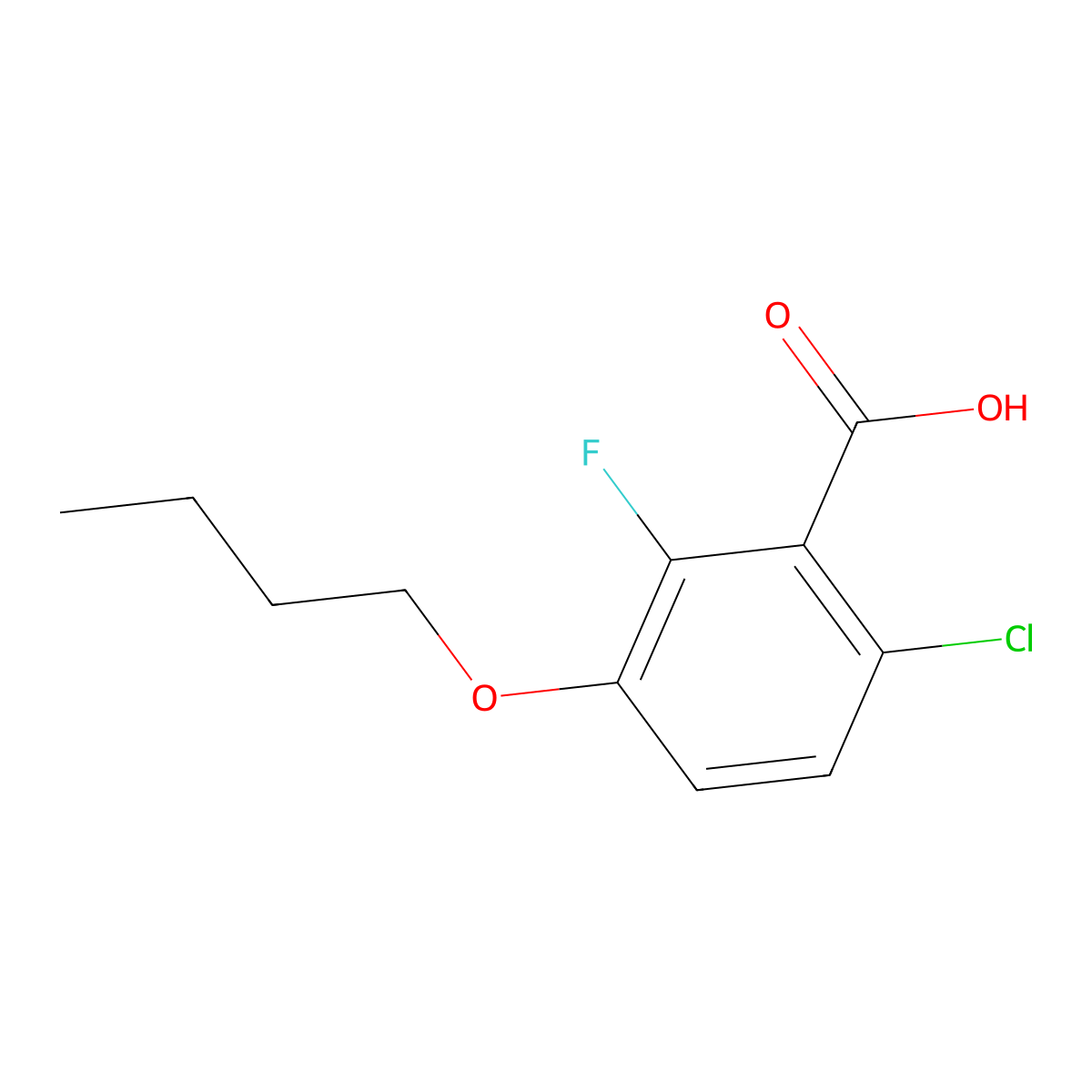 3-Butoxy-6-chloro-2-fluorobenzoic acid molecular structure, CAS 1706435-00-8
