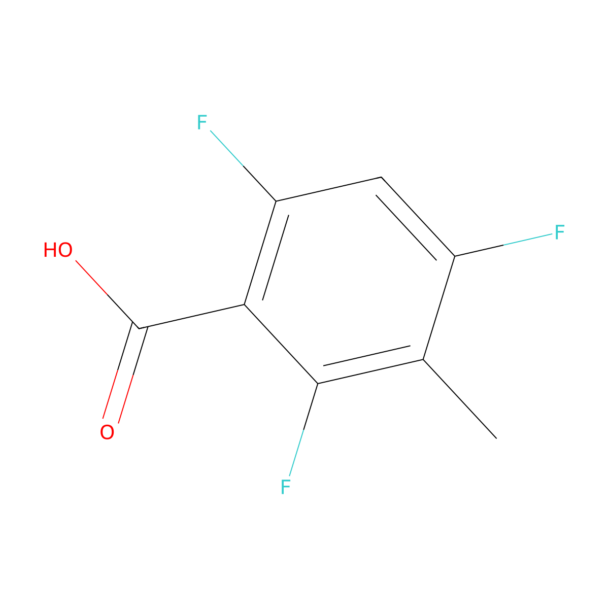 2,4,6-Trifluoro-3-methylbenzoic acid molecular structure, CAS 1706435-01-9