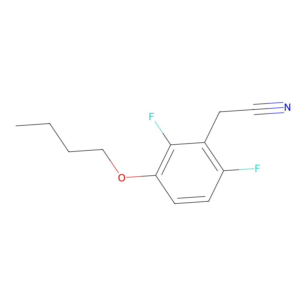 3-Butoxy-2,6-difluorophenylacetonitrile molecular structure, CAS 1706435-04-2