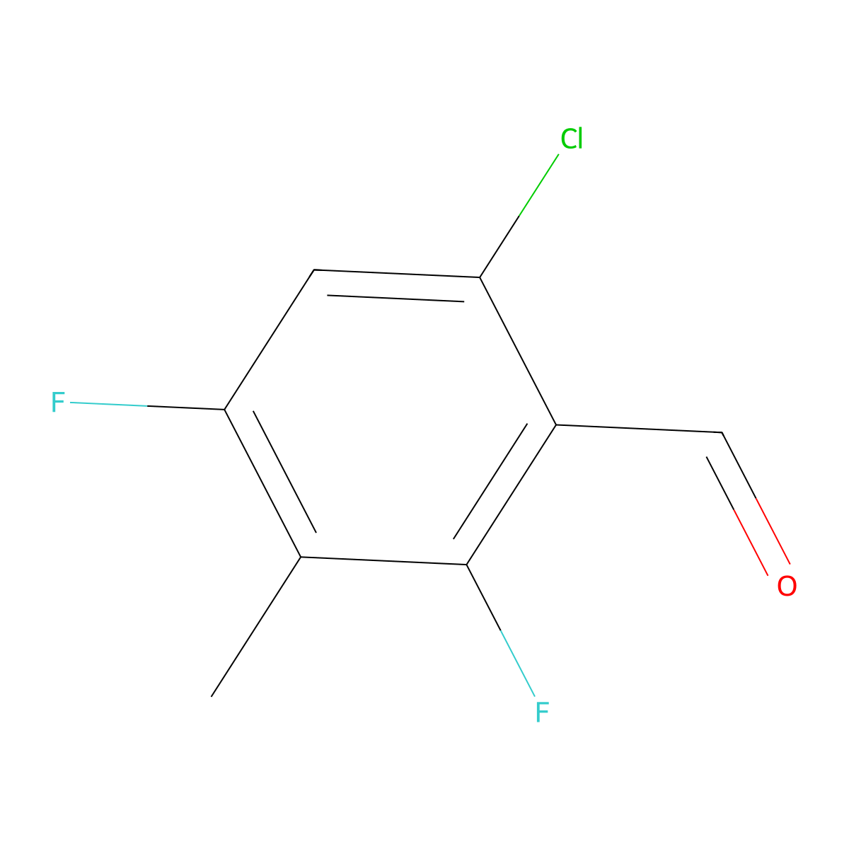 6-Chloro-2,4-difluoro-3-methylbenzaldehyde molecular structure, CAS 1706435-05-3