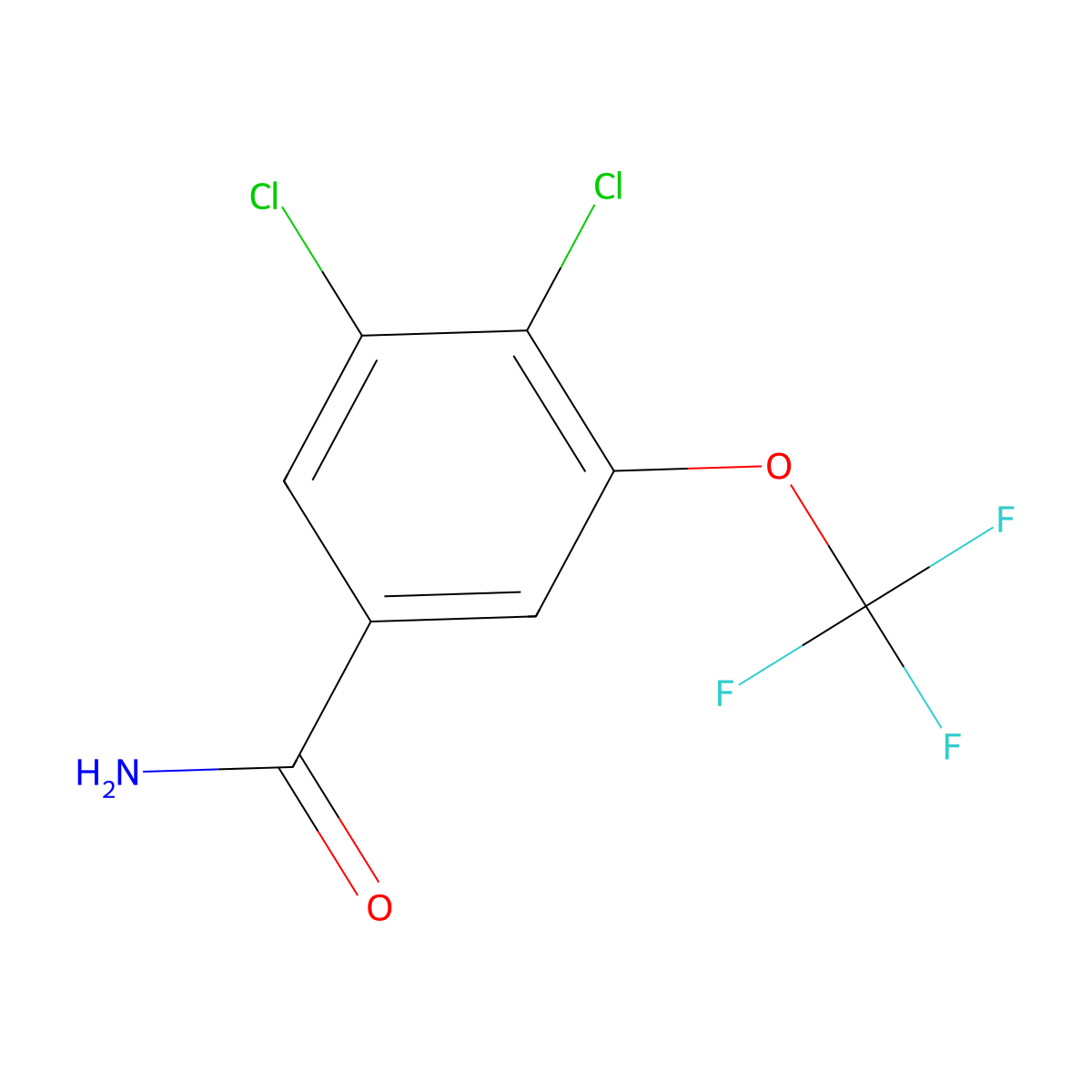 3,4-Dichloro-5-(trifluoromethoxy)benzamide molecular structure, CAS 1706435-10-0