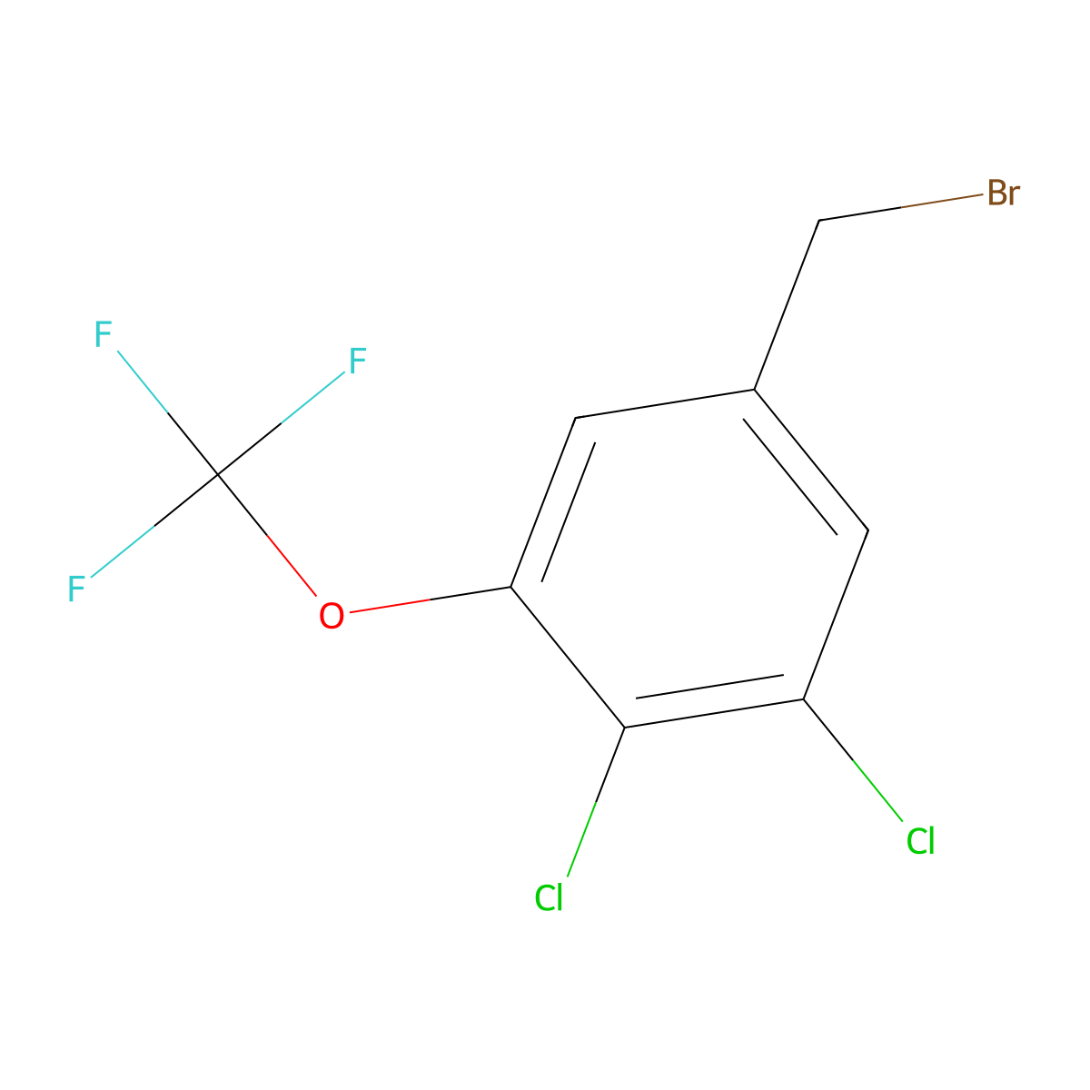 3,4-Dichloro-5-(trifluoromethoxy)benzyl bromide molecular structure, CAS 1706435-11-1
