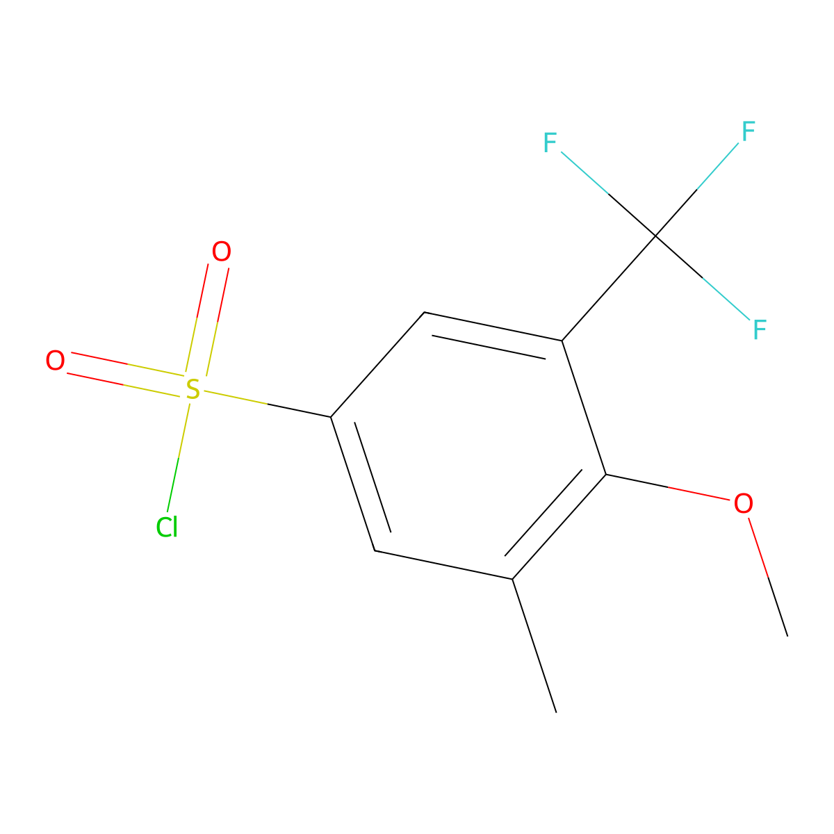 4-Methoxy-3-methyl-5-(trifluoromethyl)benzenesulfonyl chloride molecular structure, CAS 1706435-16-6