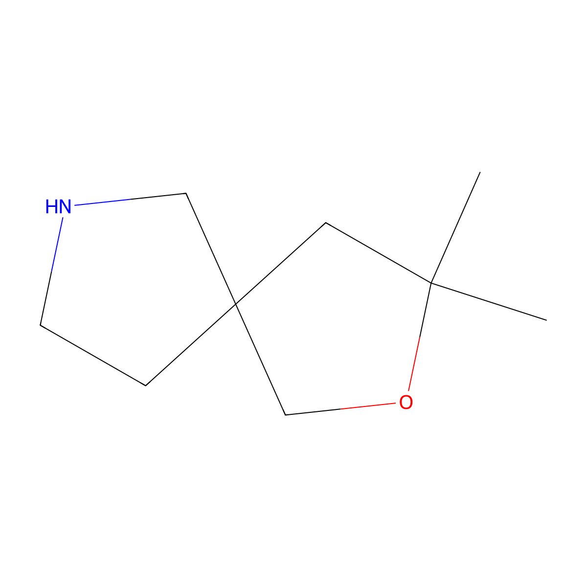 3,3-Dimethyl-2-oxa-7-azaspiro[4.4]nonane molecular structure, CAS 1706435-18-8
