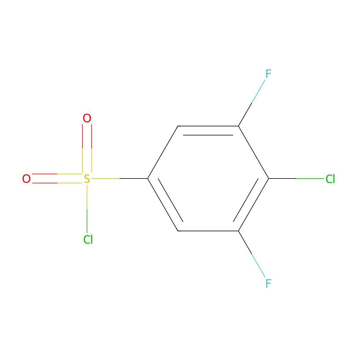 4-Chloro-3,5-difluorobenzenesulfonyl chloride molecular structure, CAS 1706435-19-9