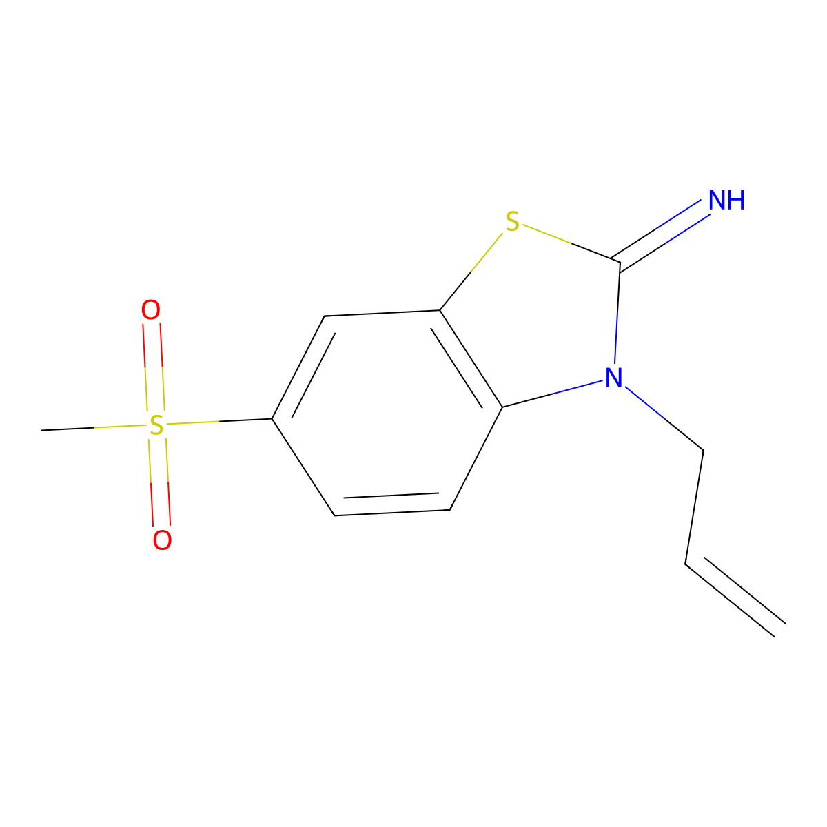 6-Methanesulfonyl-3-(prop-2-en-1-yl)-2,3-dihydro-1,3-benzothiazol-2-imine molecular structure, CAS 1706435-46-2