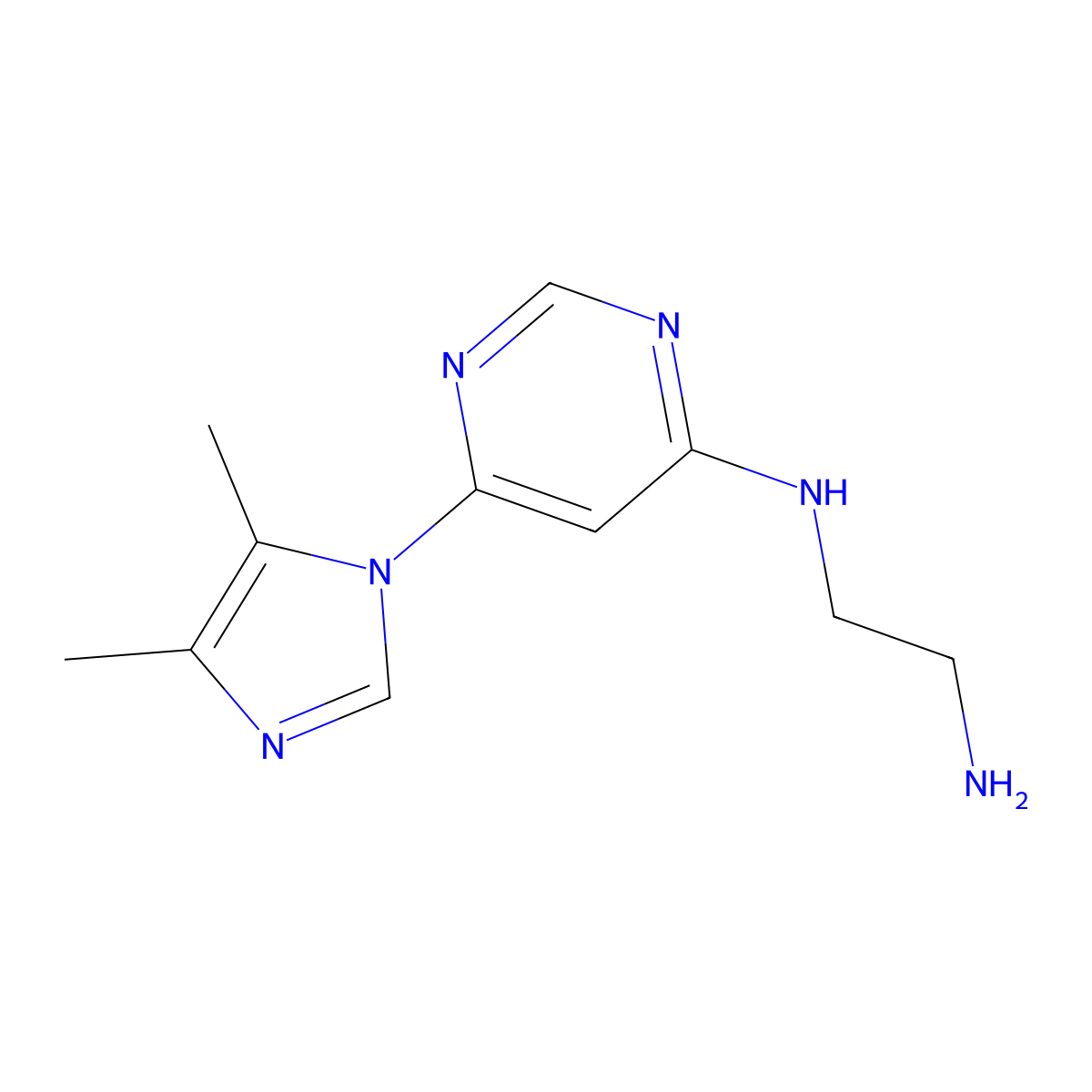 N1-(6-(4,5-dimethyl-1H-imidazol-1-yl)pyrimidin-4-yl)ethane-1,2-diamine molecular structure, CAS 1706435-53-1