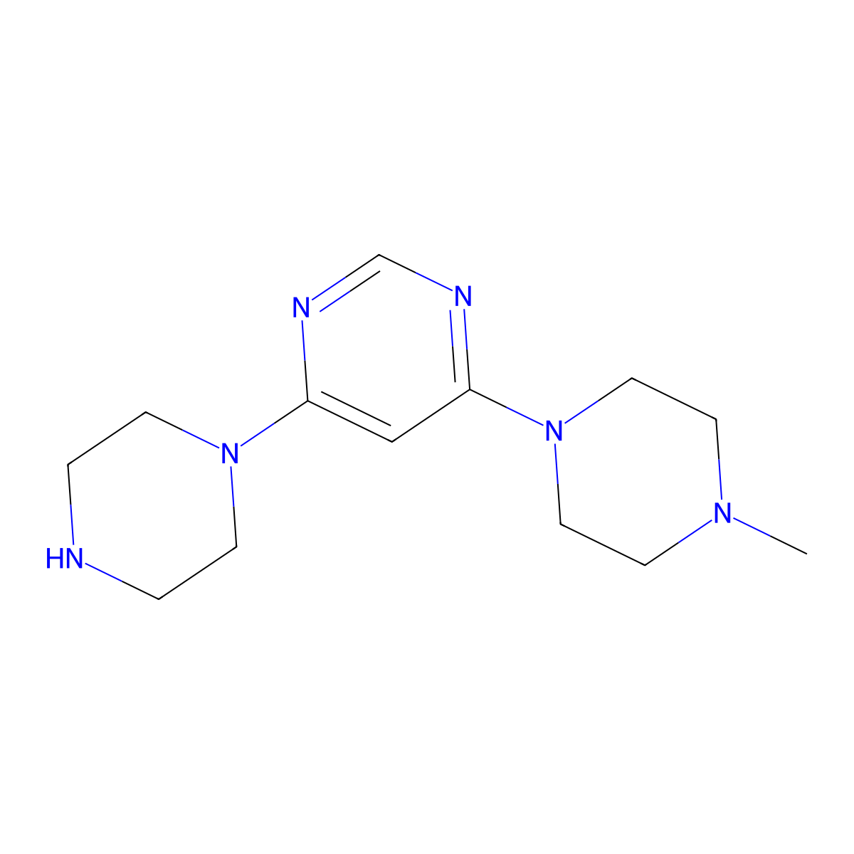 4-(4-Methyl-piperazin-1-yl)-6-piperazin-1-yl-pyrimidine molecular structure, CAS 1706435-58-6