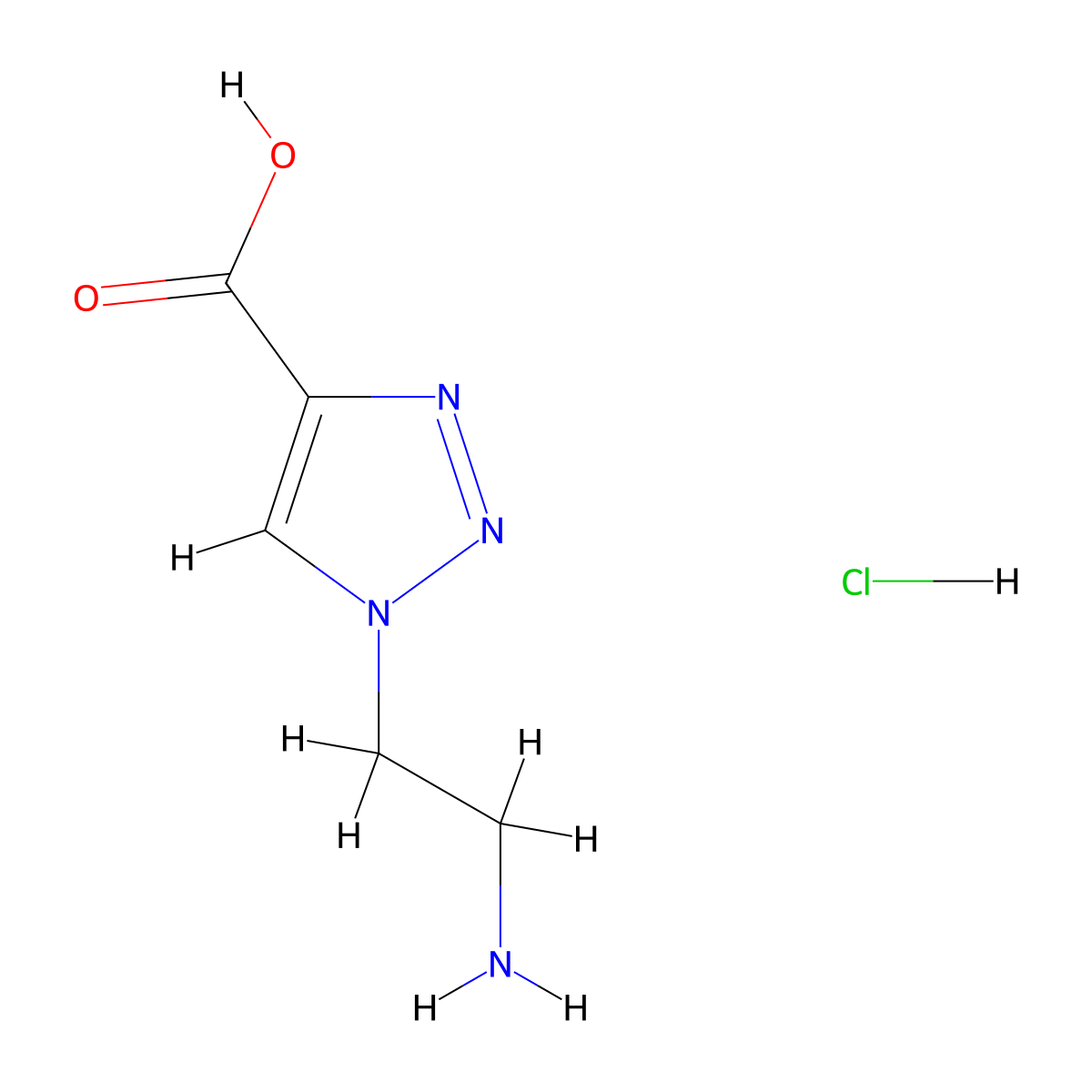 1-(2-aminoethyl)-1H-1,2,3-triazole-4-carboxylic acid hydrochloride molecular structure, CAS 1706435-74-6