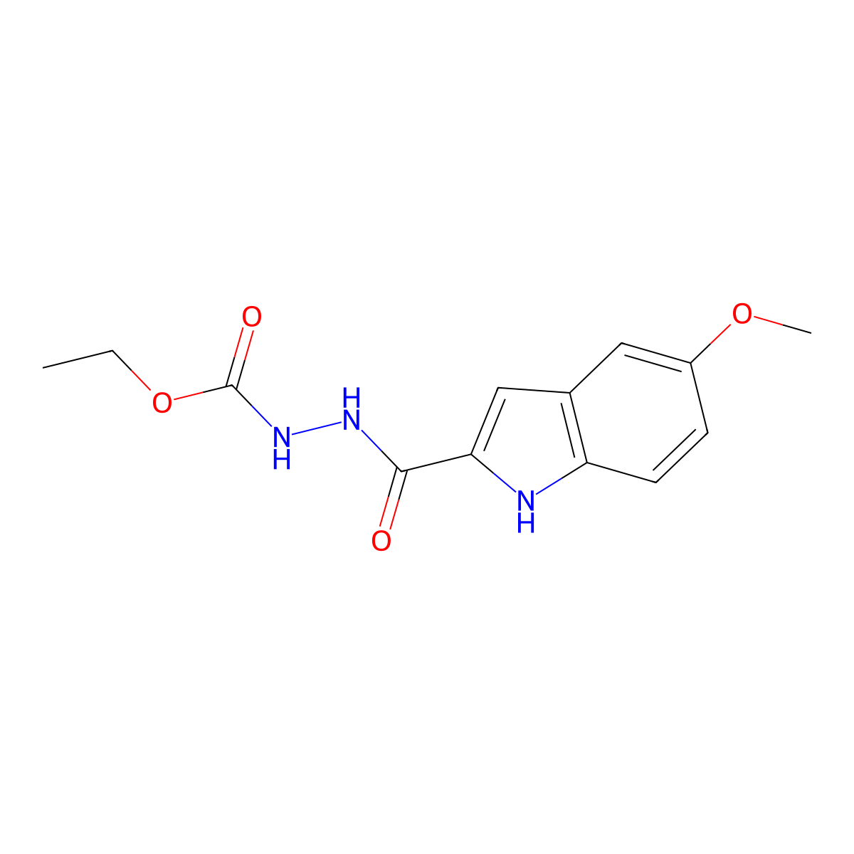 ethyl 2-[(5-methoxy-1H-indol-2-yl)carbonyl]hydrazinecarboxylate molecular structure, CAS 1706435-77-9