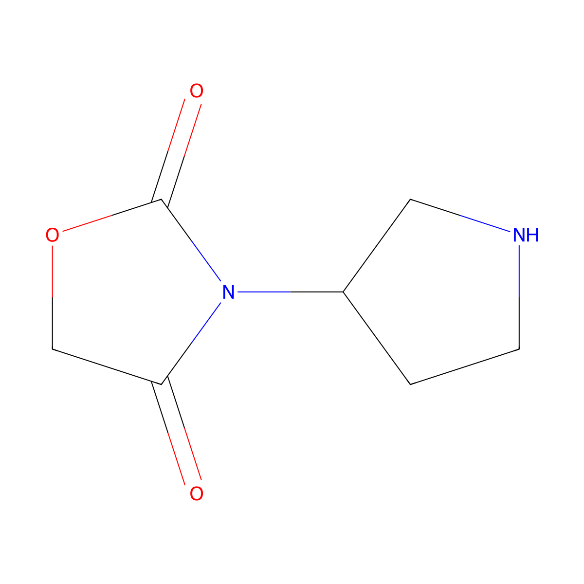3-(Pyrrolidin-3-yl)oxazolidine-2,4-dione molecular structure, CAS 1706435-91-7