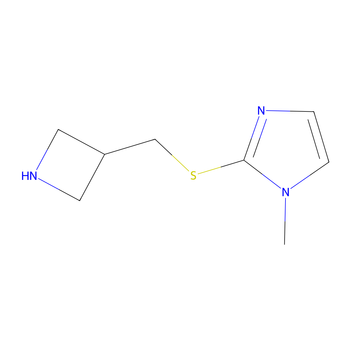 2-{[(azetidin-3-yl)methyl]sulfanyl}-1-methyl-1H-imidazole molecular structure, CAS 1706435-92-8
