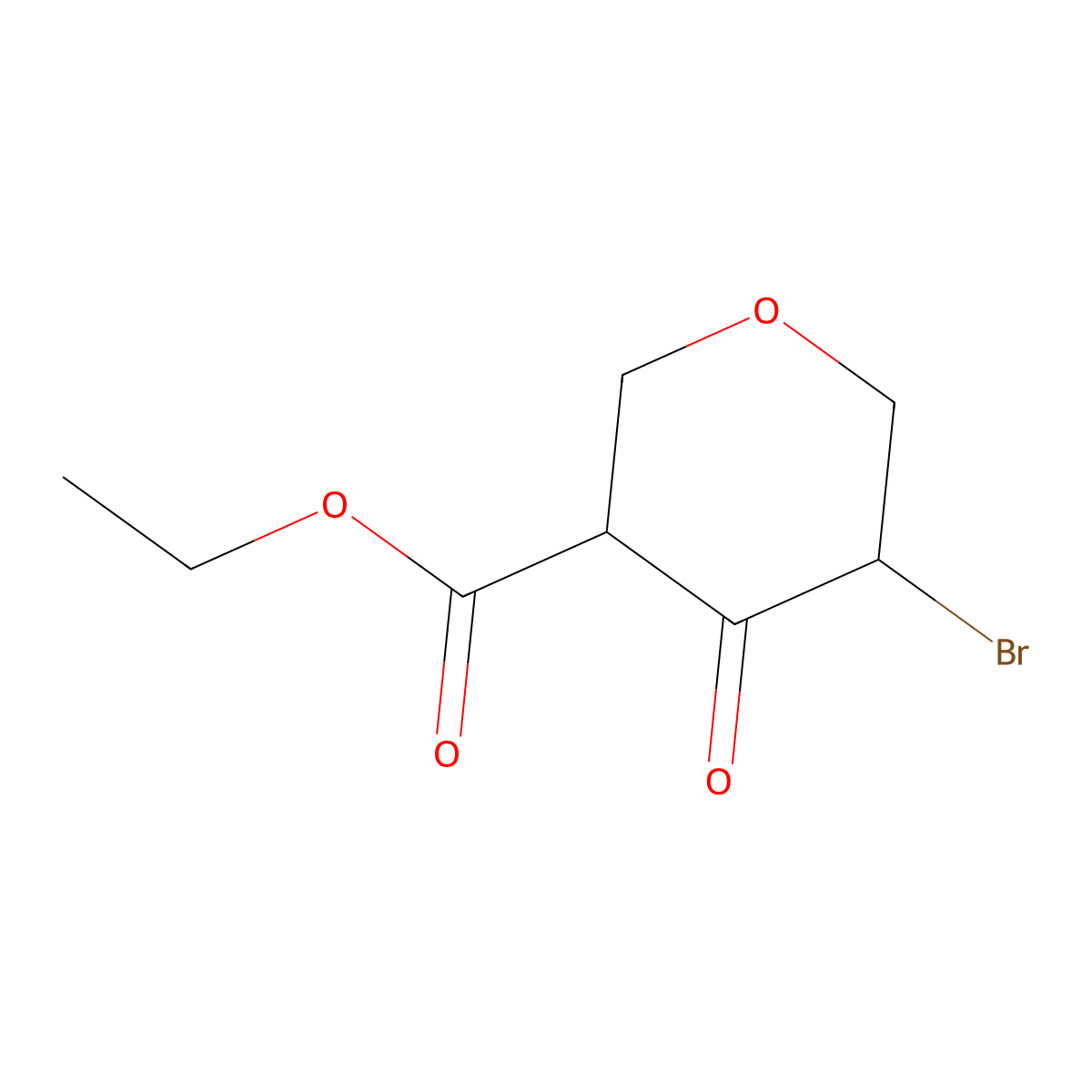 Ethyl 5-bromo-4-oxotetrahydro-2H-pyran-3-carboxylate molecular structure, CAS 1706436-05-6