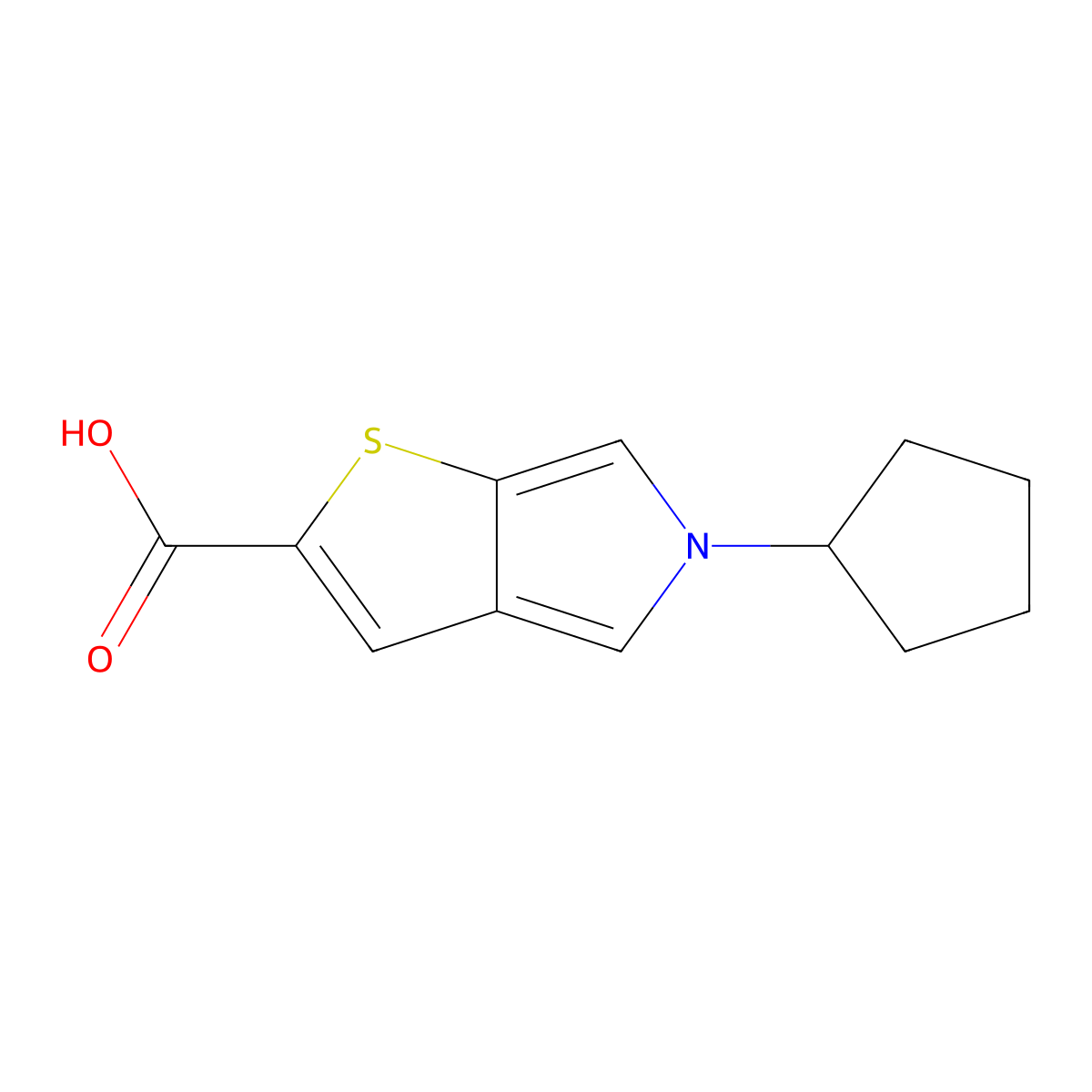 5-cyclopentyl-5H-thieno[2,3-c]pyrrole-2-carboxylic acid molecular structure, CAS 1706436-06-7