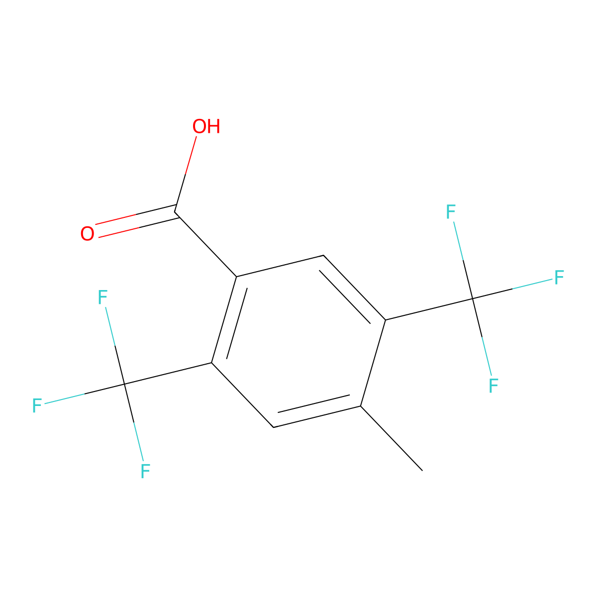 4-Methyl-2,5-bis(trifluoromethyl)benzoic acid molecular structure, CAS 1706436-17-0