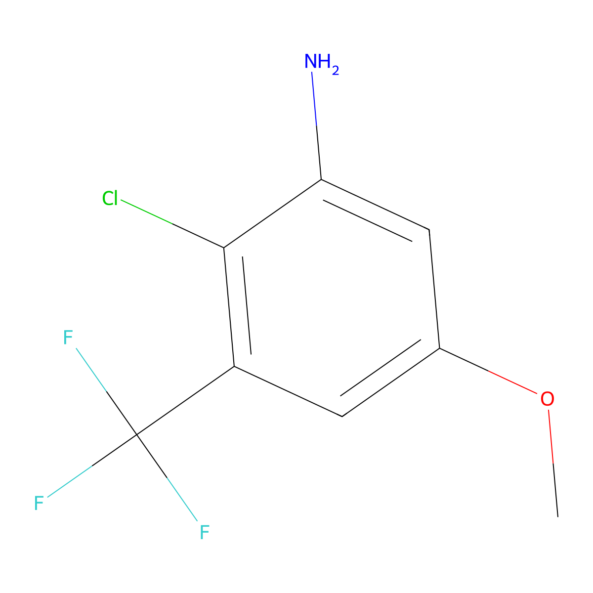2-Chloro-5-methoxy-3-(trifluoromethyl)aniline molecular structure, CAS 1706436-22-7