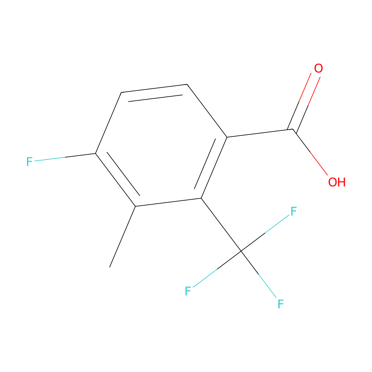 4-Fluoro-3-methyl-2-(trifluoromethyl)benzoic acid molecular structure, CAS 1706436-25-0