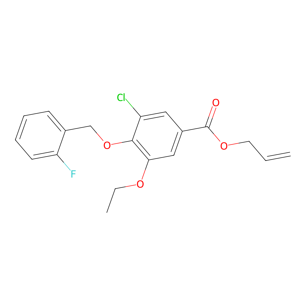 Allyl 3-chloro-5-ethoxy-4-[(2-fluorobenzyl)oxy]benzoate molecular structure, CAS 1706436-53-4