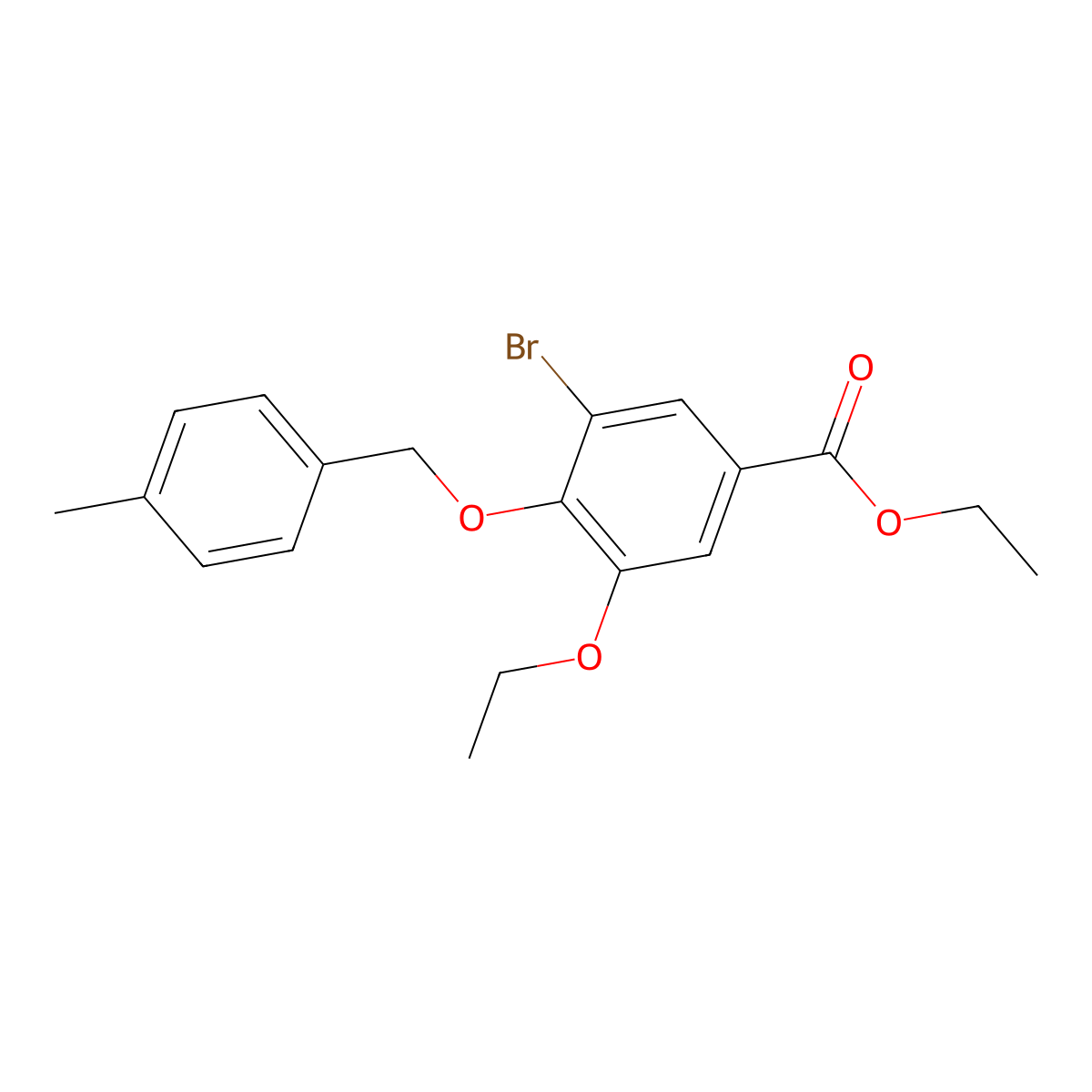 Ethyl 3-bromo-5-ethoxy-4-[(4-methylbenzyl)oxy]benzoate molecular structure, CAS 1706436-65-8