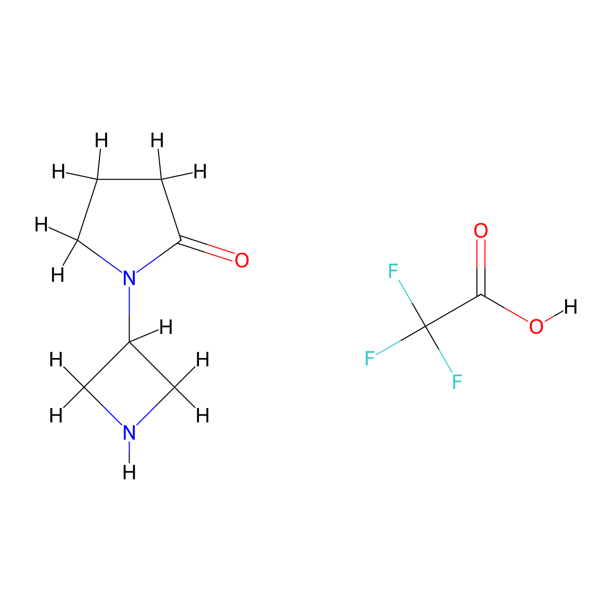 1-(azetidin-3-yl)pyrrolidin-2-one; tfa salt molecular structure, CAS 1706436-80-7