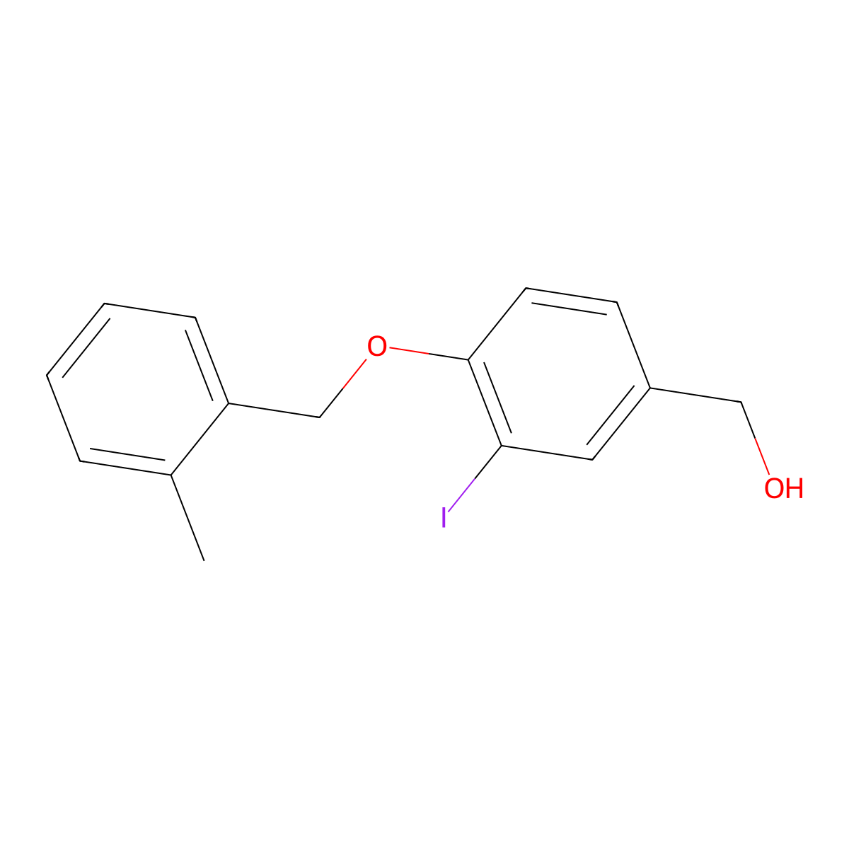 3-Iodo-4-[(2-methylphenyl)methoxy]benzenemethanol molecular structure, CAS 1706437-00-4