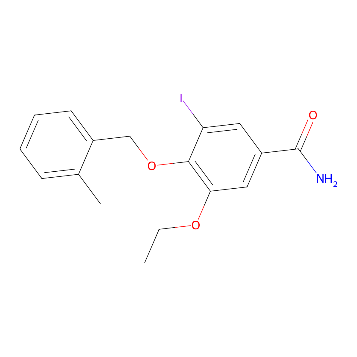 3-Ethoxy-5-iodo-4-[(2-methylbenzyl)oxy]benzamide molecular structure, CAS 1706437-15-1
