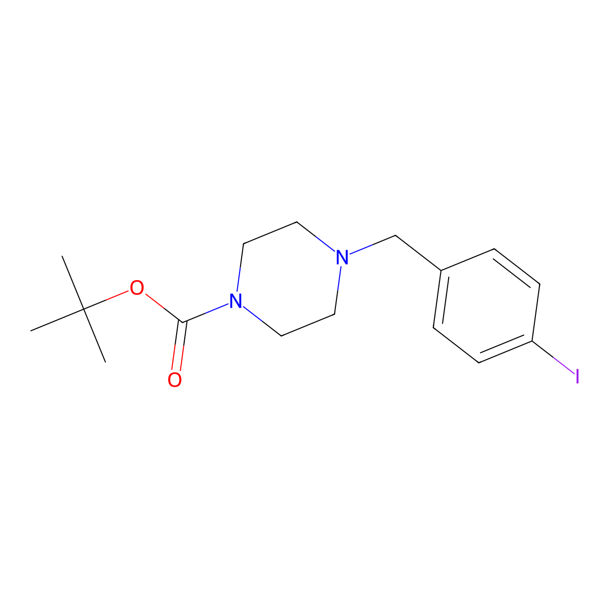 tert-Butyl 4-(4-iodobenzyl)piperazine-1-carboxylate molecular structure, CAS 1706437-45-7