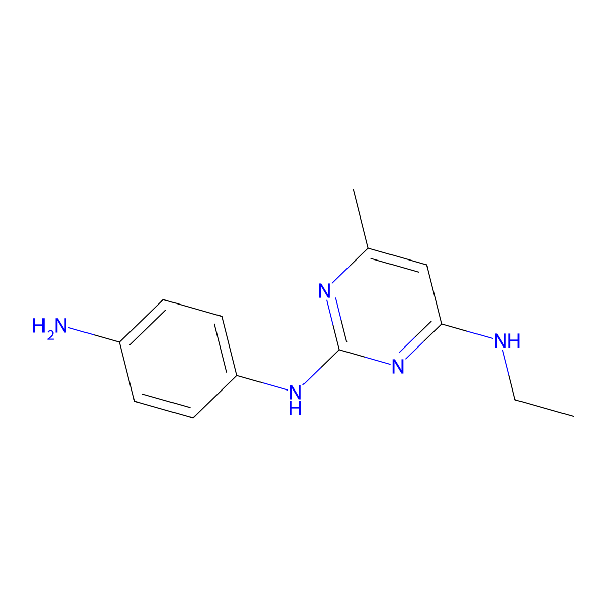 N2-(4-aminophenyl)-N4-ethyl-6-methylpyrimidine-2,4-diamine molecular structure, CAS 1706438-19-8