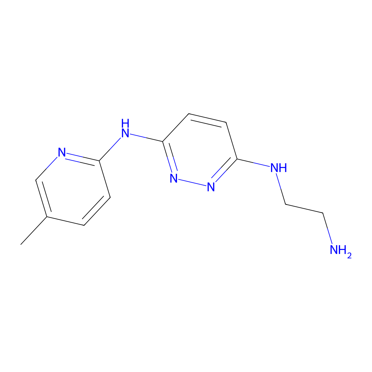 N3-(2-aminoethyl)-N6-(5-methylpyridin-2-yl)pyridazine-3,6-diamine molecular structure, CAS 1706438-22-3