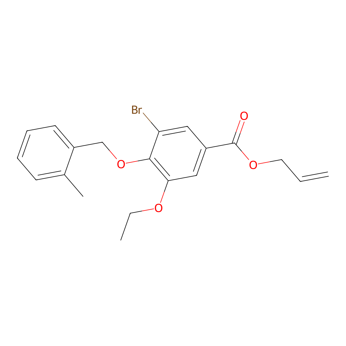 Allyl 3-bromo-5-ethoxy-4-[(2-methylbenzyl)oxy]benzoate molecular structure, CAS 1706438-37-0