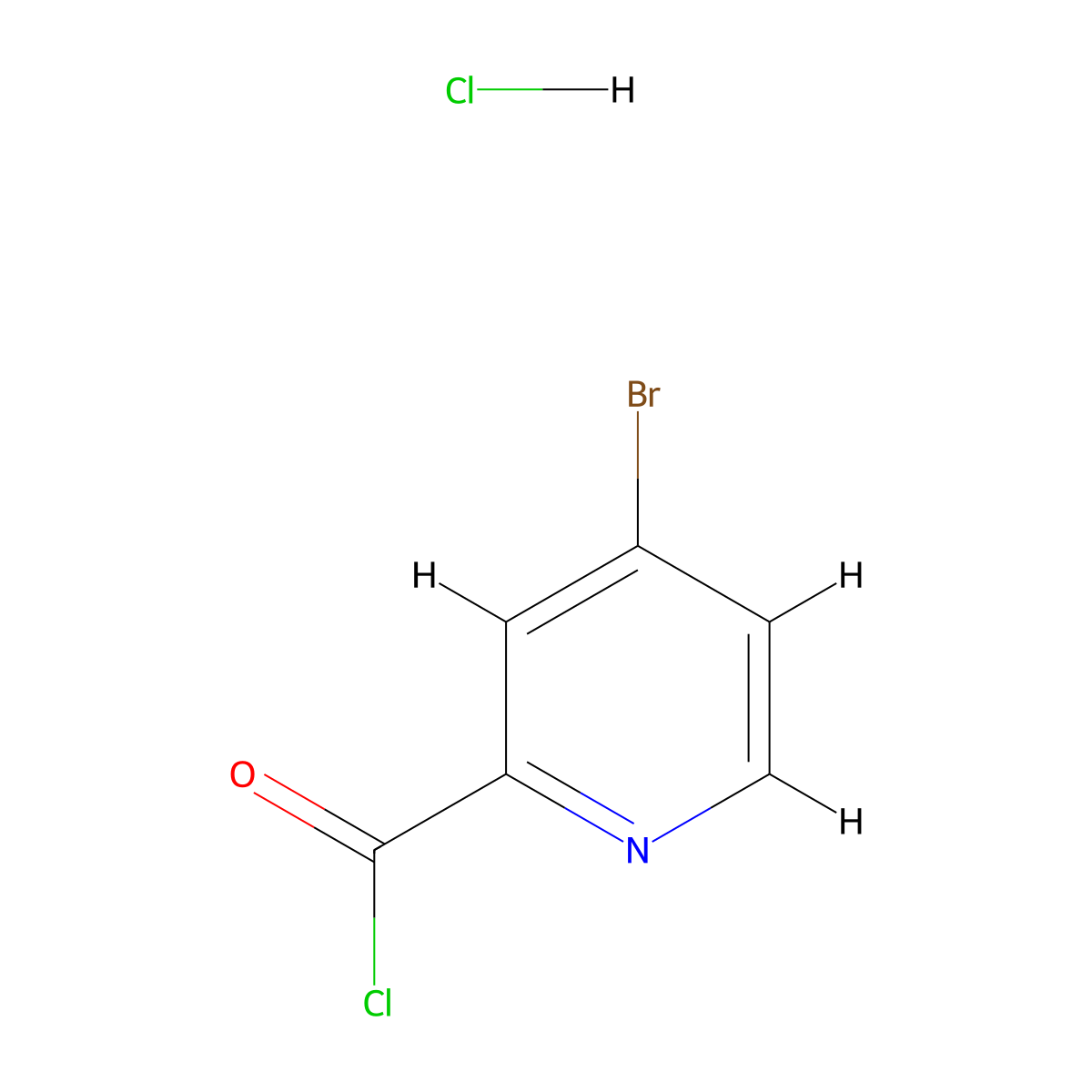 4-Bromopyridine-2-carbonyl chloride hydrochloride molecular structure, CAS 1706438-51-8