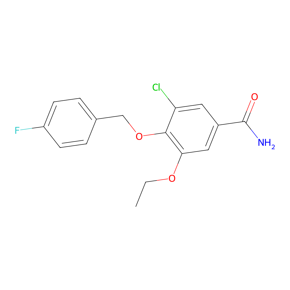 3-Chloro-5-ethoxy-4-[(4-fluorobenzyl)oxy]benzamide molecular structure, CAS 1706438-55-2