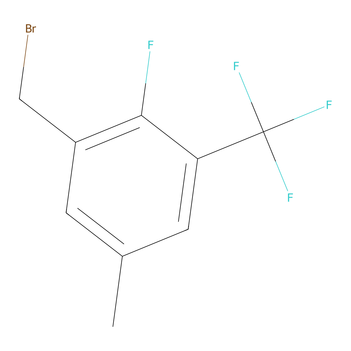 2-Fluoro-5-methyl-3-(trifluoromethyl)benzyl bromide molecular structure, CAS 1706438-74-5