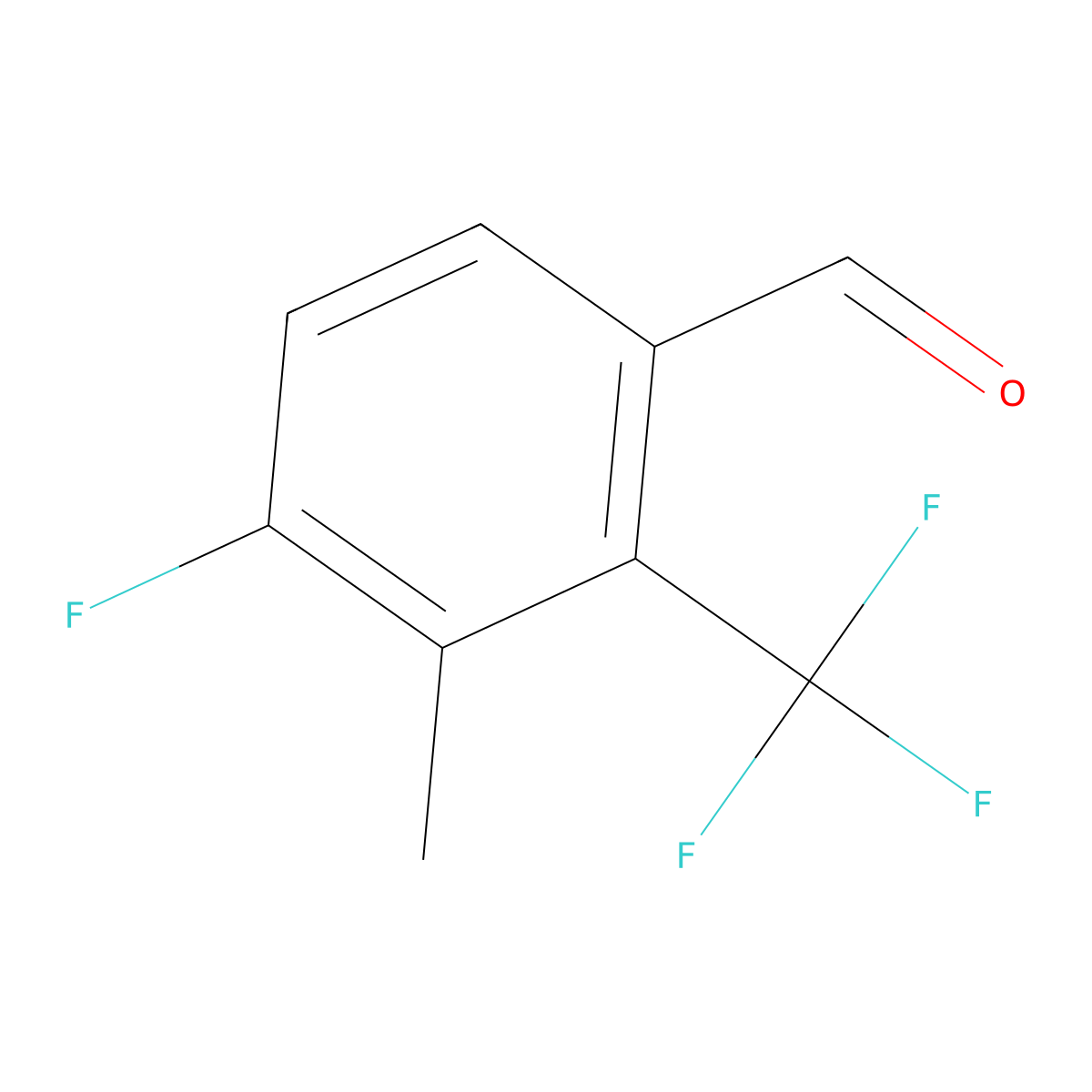 4-Fluoro-3-methyl-2-(trifluoromethyl)benzaldehyde molecular structure, CAS 1706438-84-7